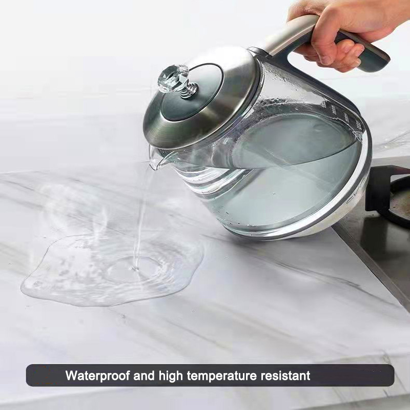 PVC transparente Küchen arbeits platte öl beständige Aufkleber selbst klebende wasserdichte Tapete für Badezimmer Dekor Peel and Stick Film