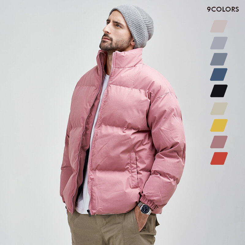Mantel Gelembung Musim Dingin Ukuran Plus Pria 2022 Jaket Puffer Tebal Pakaian Luar Katun Empuk Jaket Musim Dingin Korea Pria