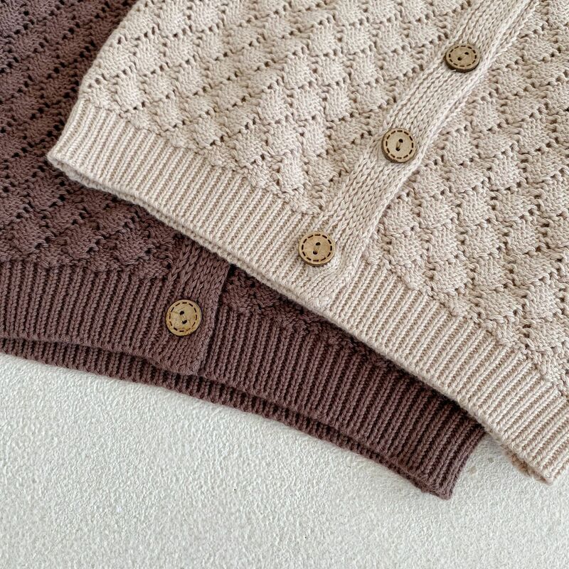 Spring and autumn UNISEX BABY knitted coat pure cotton newborn sweater cardigan coats