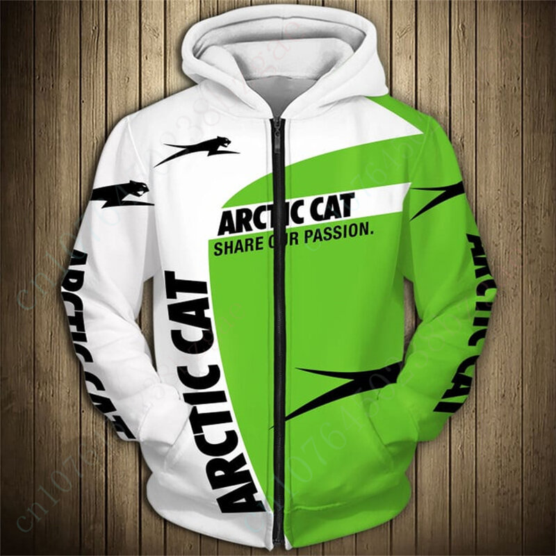 Sweat à capuche zippé Arctic Cat pour hommes et femmes, sweat-shirt Harajuku, sweats à capuche Anime, impression 3D, haut pull, vêtements unisexes