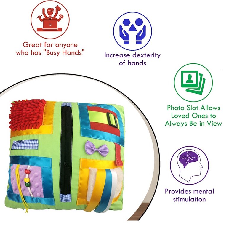 Fidget Blanket Dementia Activities for Seniors Fidget Pillow Products for Elderly with Dementia, Alzheimers,G660L