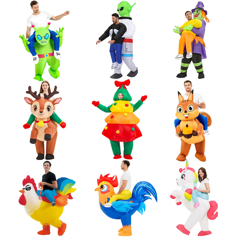 Traje inflável alienígena para crianças e adultos, trajes anime, vestido de mascote, Halloween, festa de Natal, trajes cosplay, Purim, novo