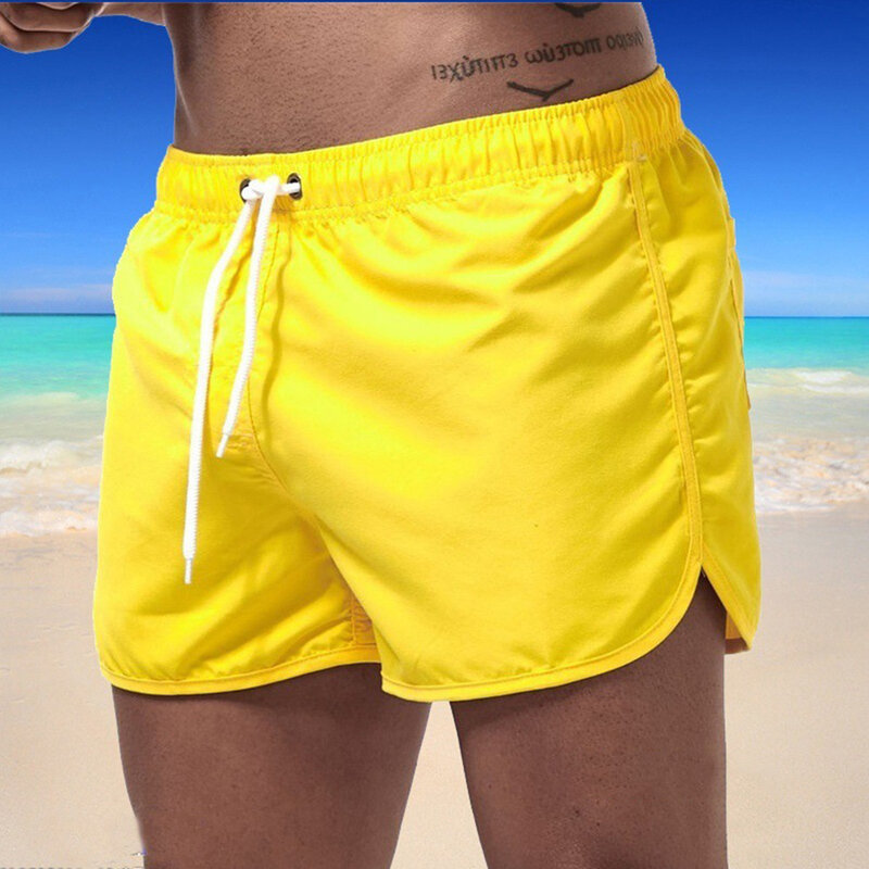 Summer Men's Swimwear Shorts Brand Beachwear Sexy Swim Trunks Men Swimsuit 2023 Low Waist Breathable Beach Wear Surf