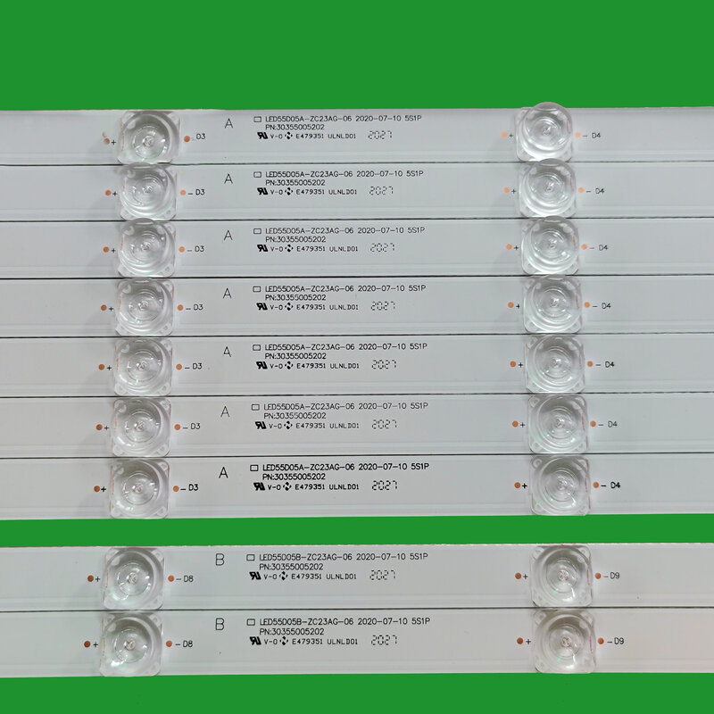 10 Pçs/set Tira Retroiluminação LED Para LED55D05A-ZC29AG-02 LED55D05B-ZC29AG-02 DLALU55C51 LS55AL88A81TK55ZM LC546PU1L01 KX55