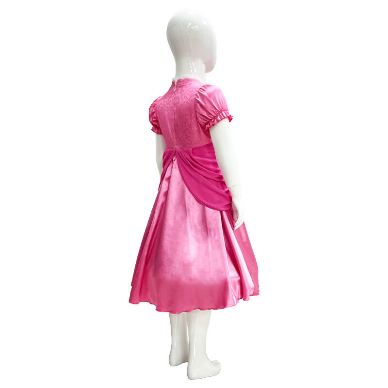 Платье принцессы розовое Персиковое для девочек, одежда для ролевых игр на Хэллоуин и день рождения, одежда для представлений