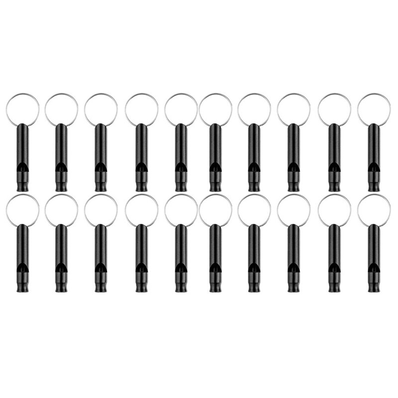 60 Pack Aluminum Whistle, Sports Whistle, Emergency Survival Whistles With Key Chain,Black