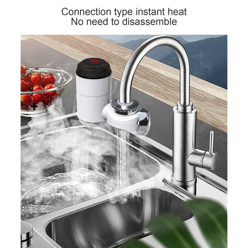 Calentador de agua eléctrico instantáneo para cocina, grifo de lavabo de baño de calentamiento rápido