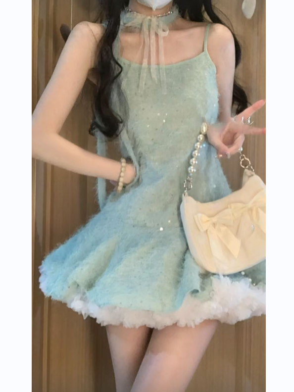 Mini vestido casual feminino, sexy Y2k, cor pura, elegante, feminina mesmo festa, estilo praia vintage, roupas da moda, Coréia