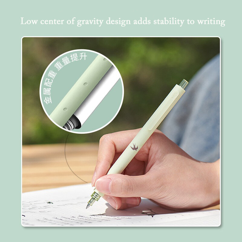 KACO Kawaii 3pcs/Set 0.5MM Press Gel Pens канцелярия Color Quick-dry Large Caneta Writing Pen for Office School Stationary