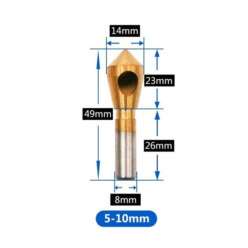 Évier de seau pour couper l'or, outils de chanfreinage de foret, coupe-trou en acier à grande vitesse, tout neuf, 6mm, 8mm, 10mm, 12mm