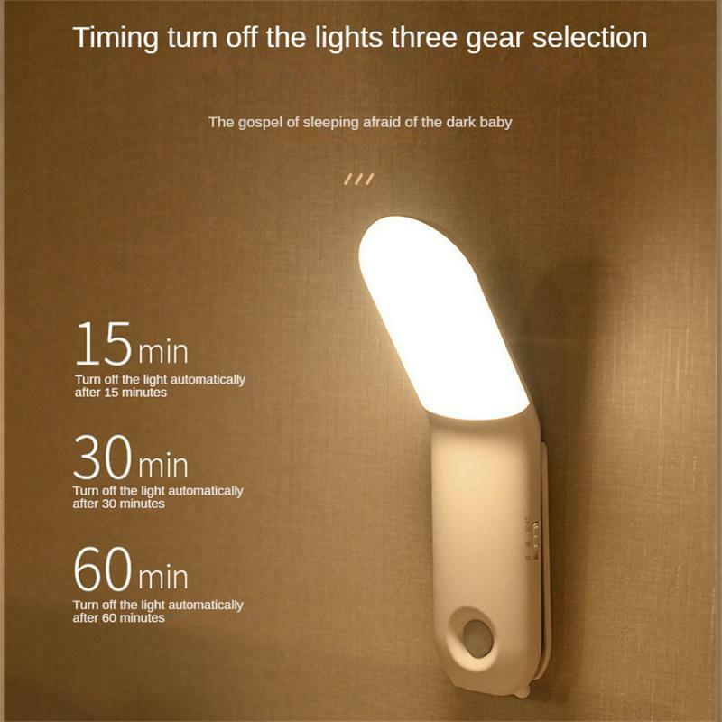 Detektor światła do schodów korytarz szafa kabina bezprzewodowa Usb akumulator światło magnetyczne lampka do sypialni lampka nocna z Usb Led