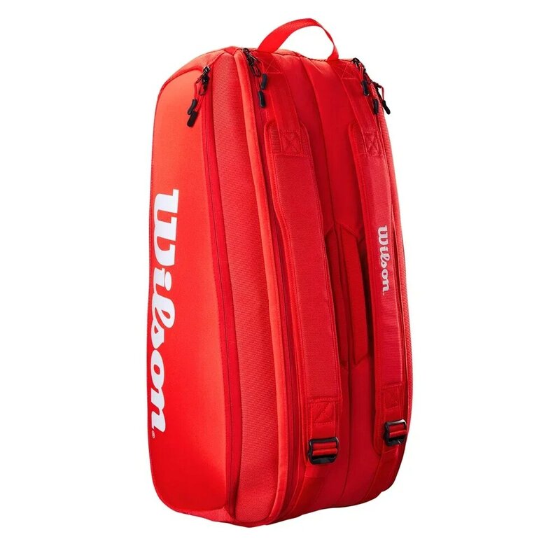 Сумка для тенниса Wilson 2023 Super Tour Pro Staff 2-15 шт., тонкая трикотажная сумка для ракетки с 3-мя отделениями, цвет красный