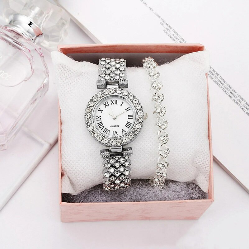 Exqusite Luxury Watch For Women Fashion Diamond Inlaid Women'S Watch Steel Band Quartz Wristwatch For Ladies Relojes