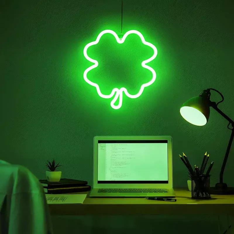 أوراق خضراء جدار النيون علامات ، أضواء LED الزخرفية لشريط ، المنزل ، غرفة نوم ، العطلات ، مصباح ديكور الطرف ، USB الطاقة