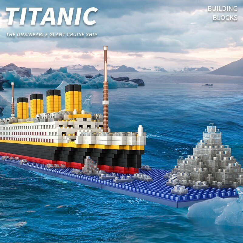 Titanic Micro Mini Bausteine Set, 1860 Stück Titanic Spielzeug Schiff Modellbau Steine, 3D Puzzle Sets DIY Lernspiel zeug