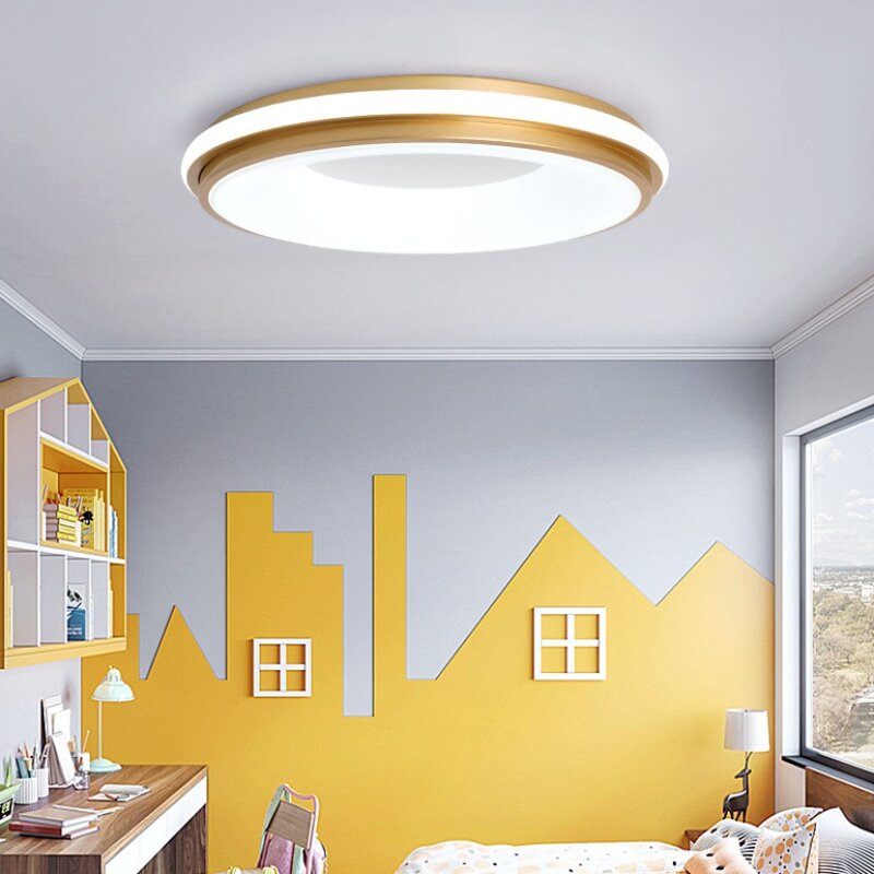 ไฟติดเพดาน LED นอร์ดิก30W 36W ความคิดสร้างสรรค์สมัยใหม่วงกลมมาคารอนไฟตกแต่งห้องนอนห้องนั่งเล่นห้องโถง lampu penerangan rumah