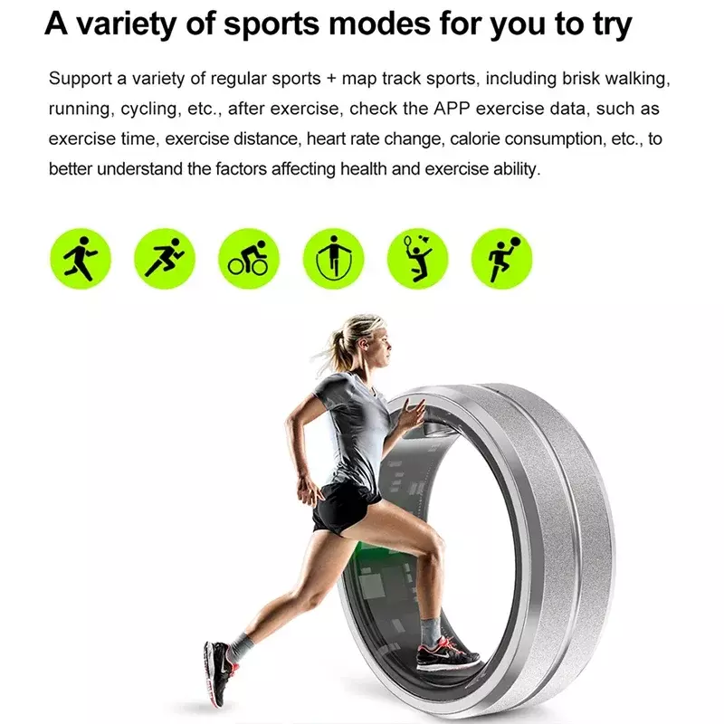 5ATM водонепроницаемый смарт-кольцо для мужчин мониторинг здоровья кислород в крови 100 + спортивные режимы фитнес-трекинг водонепроницаемый спортивный смарт-браслет для женщин
