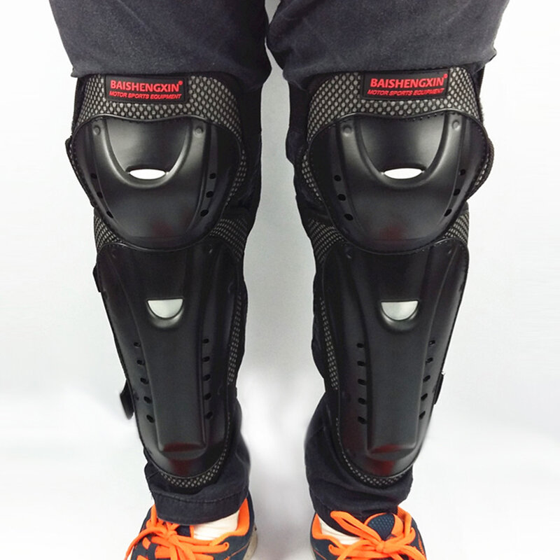 Pelindung lutut motor & siku, perlengkapan pelindung lutut berkendara Motocross seluncur, 1set pelindung lutut