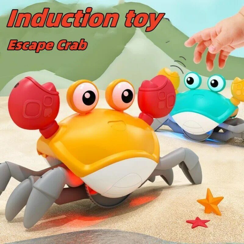 Induction Crawling Escape Crab Automatic Obstacle Avoidance Crab Electric Luminous Music Toys Rechargeable Musical Children Toys