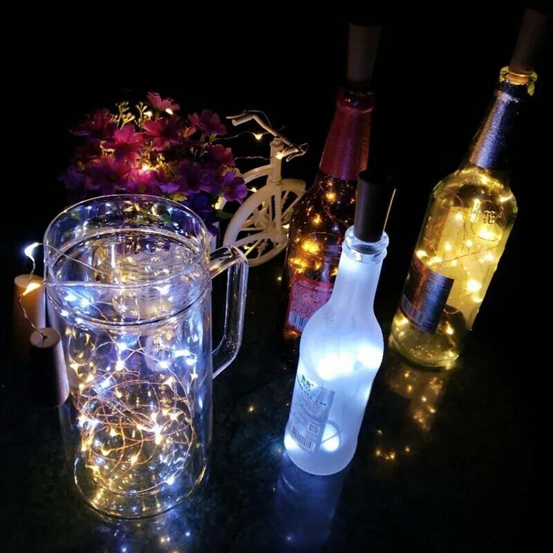 20 LED Rượu Đèn Nút Chai, 2M Nút Chai Đèn Fairy Mini Dây Đèn Cho Rượu Chai Thủ Công Đảng Cưới Trang Trí