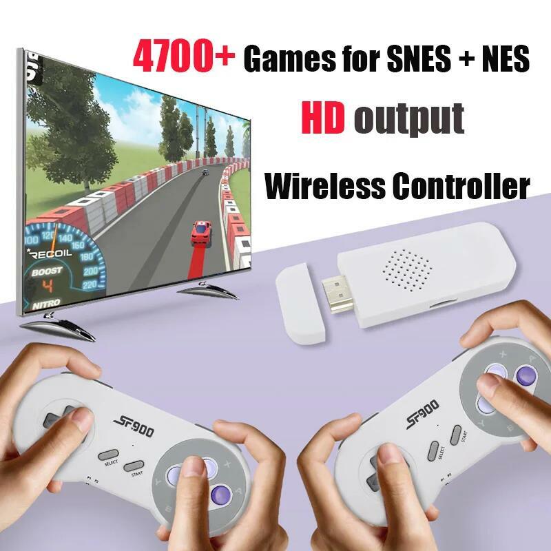 Consola de Videogame para Super Nintendo SNES, SF900, Construído em 4700 + Jogos, Compatível com HDMI, TV Game Stick, Jogador Portátil, 4G