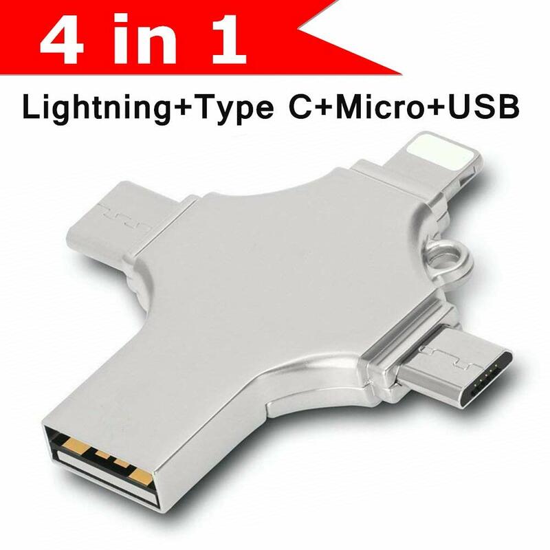 Clé USB 2023 OTG de type C 4 en 1, lecteur flash 3.0, 128 Go, 256 Go, 512 Go, 32 Go, 64 Go, pour iPhone, iPad, Android