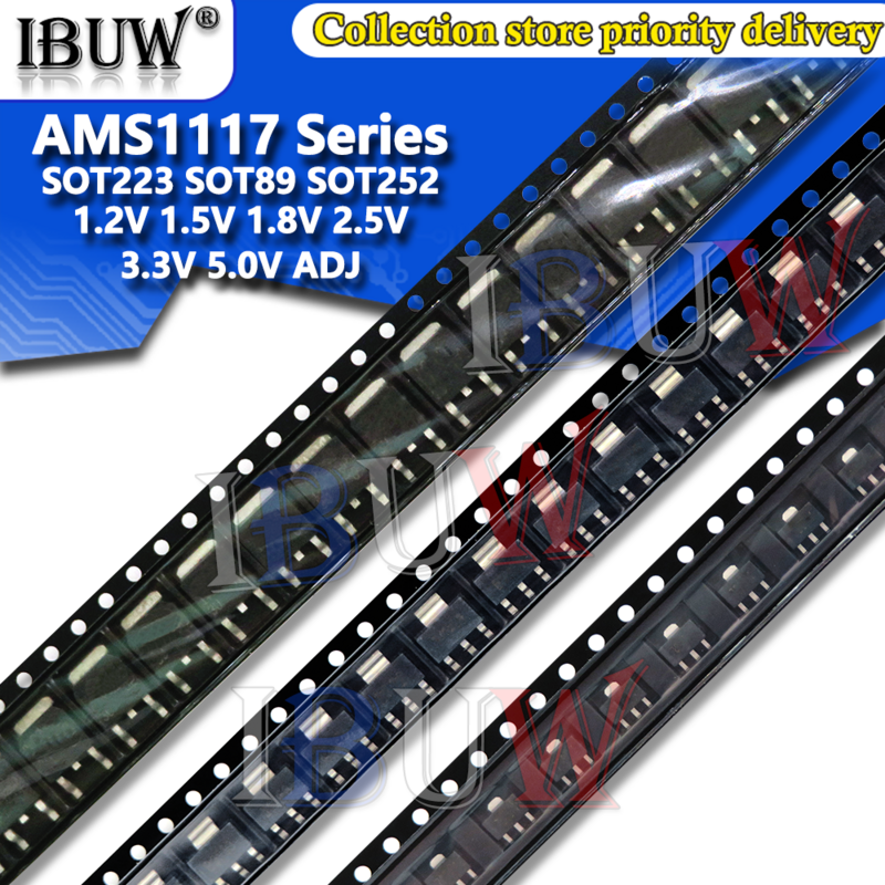 10 sztuk AMS1117 AMS1117-3.3V AMS1117-ADJ AMS1117-1.8V AMS1117-1.2V AMS1117-5.0V AMS1117-2.5V AMS1117-3.3 AMS1117-5.0