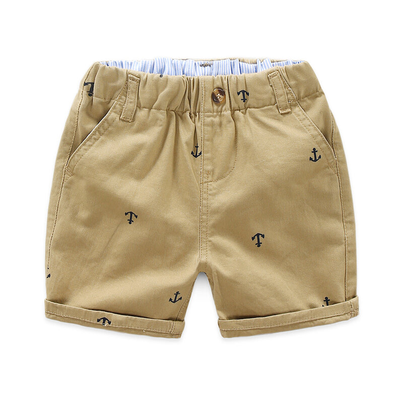 Pantalones cortos para niños de 2 a 9 años, pantalón corto de verano de algodón con ancla, pantalones cortos de playa, Capris de ocio, ropa de bebé KF553