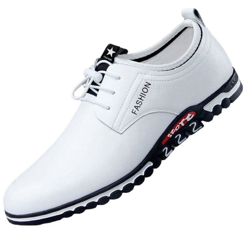 Primavera autunno nuovi uomini scarpe Sneakers Casual moda scarpe in pelle solida formale Business Light Sport punta tonda piatta di grandi dimensioni