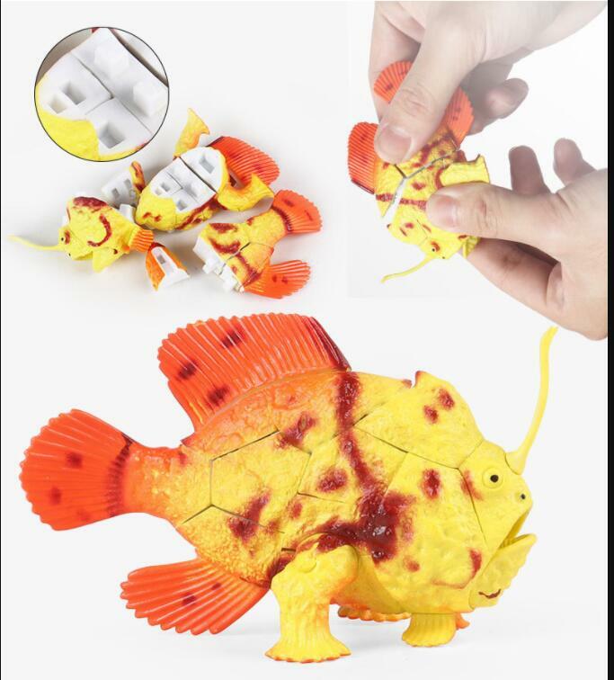 4d montado modelo de brinquedo simulação animal marinho série tubarão nautilus clownfish baleia caranguejo do cavalo marinho