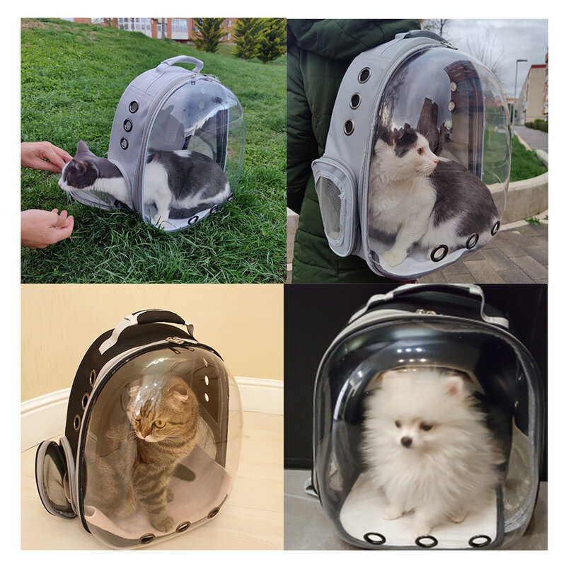 Tas Bahu Pembawa untuk Kucing Luar Ruangan Ransel Portabel Transparan dan Sejuk Cocok untuk Anjing Kucing Kecil