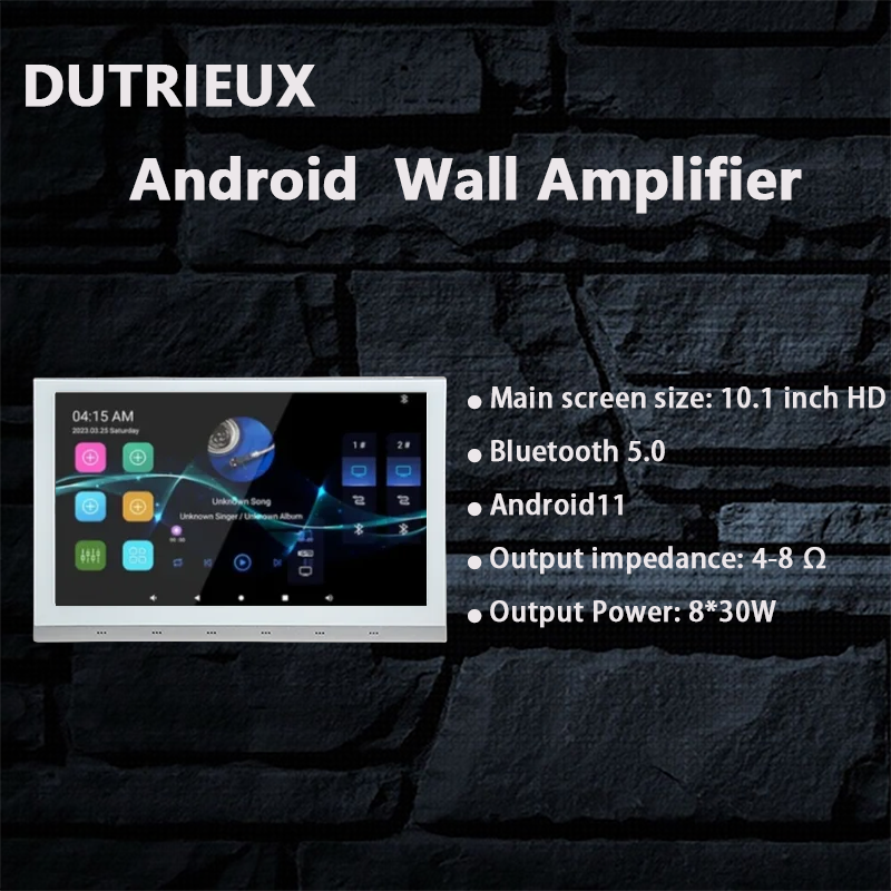 Système de musique de fond audio Smart Home, télécommande à écran tactile, Bluetooth sans fil, WiFi, amplificateur mural encastré