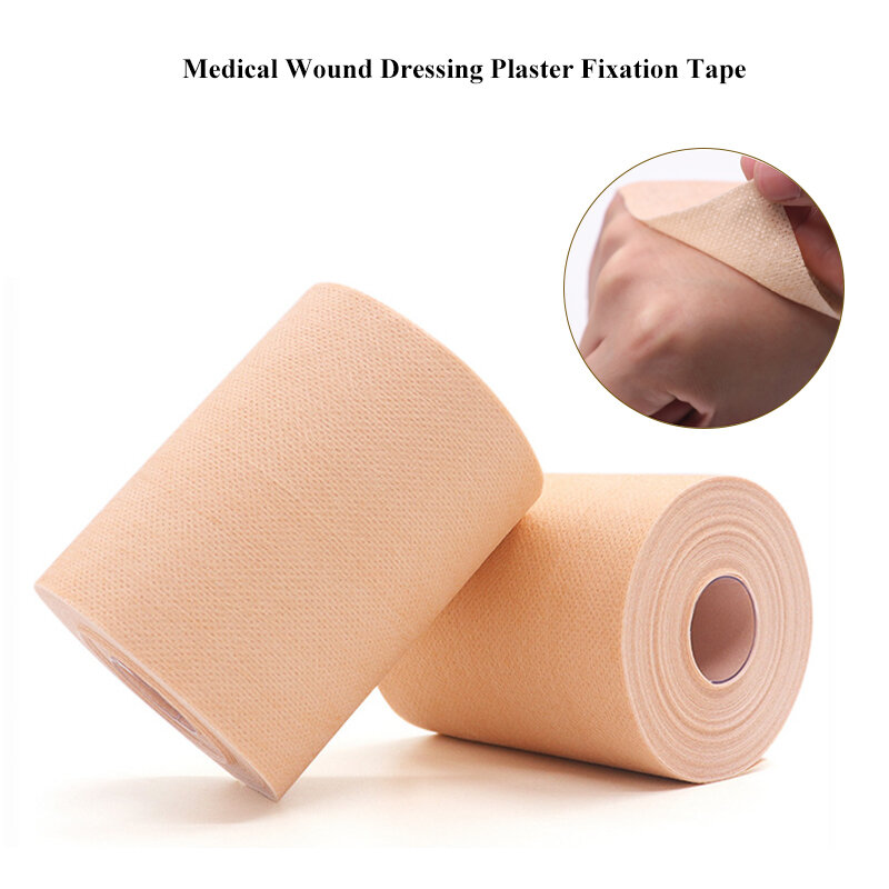 1Roll Breathable Non-woven Bandage Self Adhesive Medical Gauze Plaster Catheter Wound Dressing Fixation Tape 5/10/15/20/25cmx10m