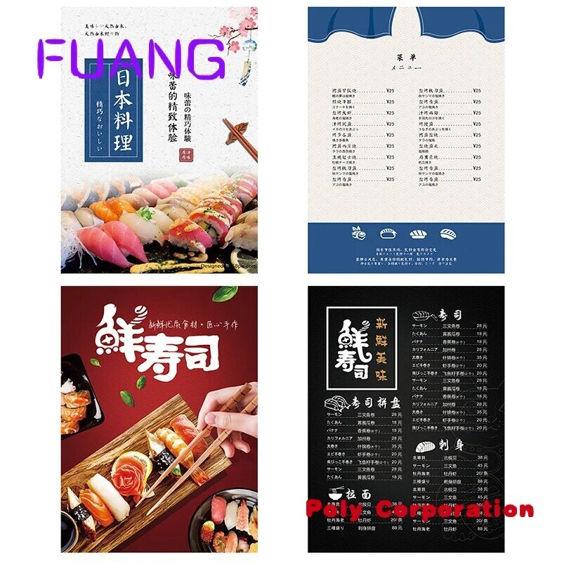 Xinyin Custom Uw Ontwerp Tekening Boekje Eten Drank Menu Folie Flyer Printer