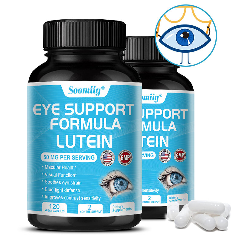 Soomig Eye Support Formula-supplemento di luteina-supporta la salute degli occhi-Non ogm, 120 capsule vegetariane