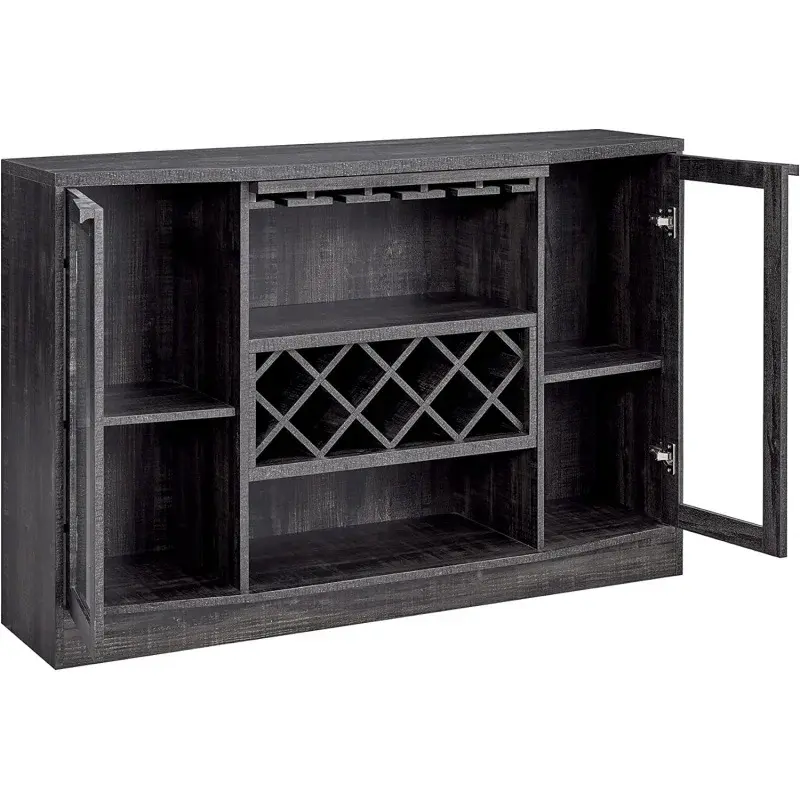 Домашний шкаф для винного бара с дверцами для хранения, Винная стойка, 51-дюймовый буфет и искусство для ликера, Деревенская кухня Hutch fo