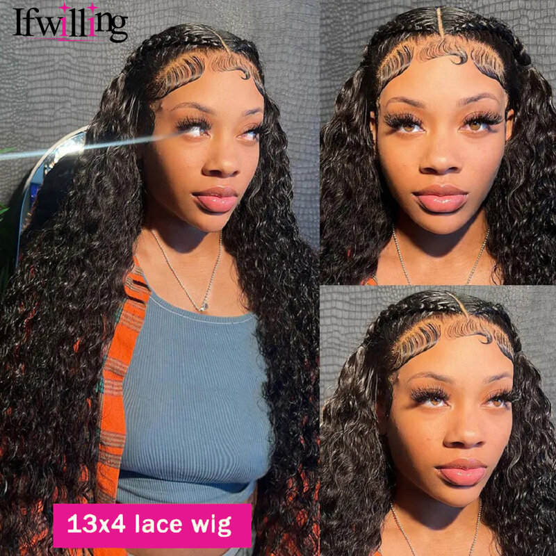 Wig gelombang air rambut manusia 13x4 Wig renda Frontal HD Wig renda transparan Wig Frontal rambut manusia Wig Brasil dijual