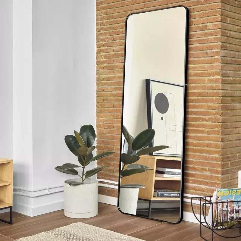 مرآة كاملة الطول مرآة أرضية كبيرة ، مرآة قائمة مع حامل ، مرايا حائط ، معلقة