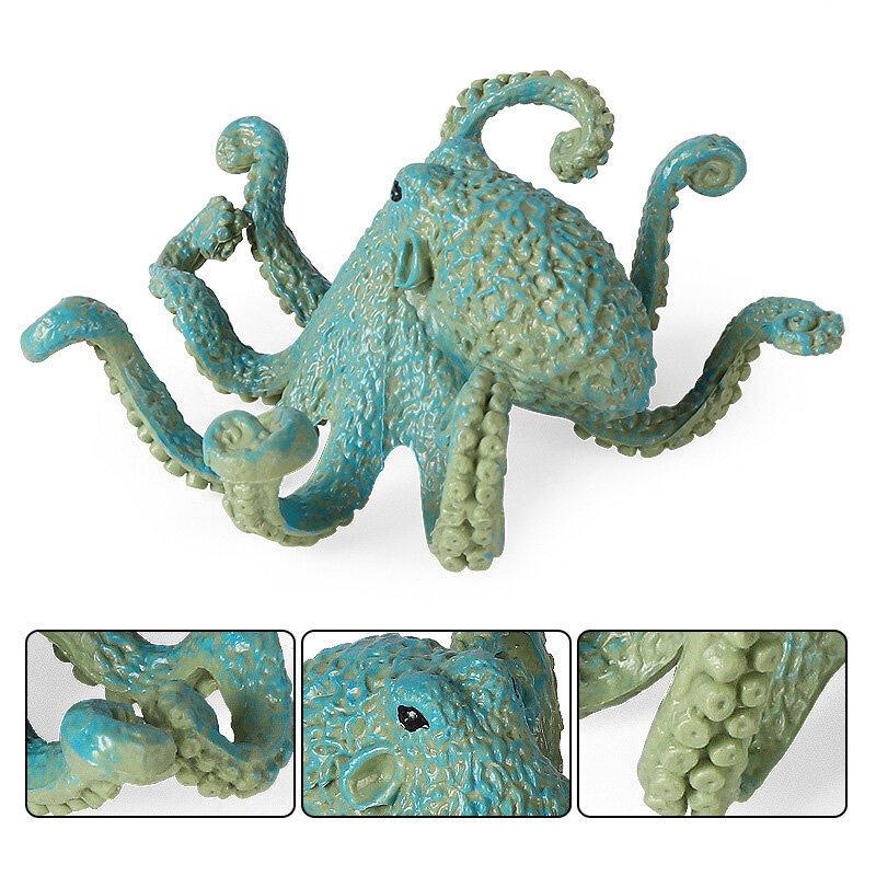 จำลอง Sea Life รุ่นสัตว์กุ้งก้ามกรามปู Crayfish Hermit Crab Octopus Conch ตัวเลขตุ๊กตาของเล่นสำหรับของขวัญเด็ก