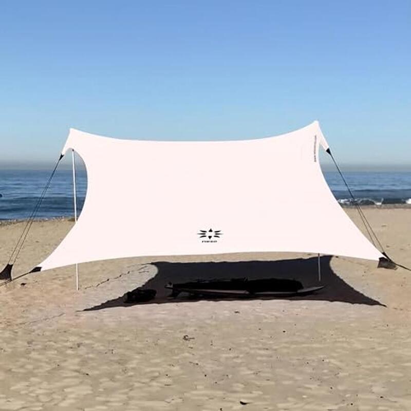 Beach Sun Shelter UPF 50 tenda da campeggio portatile leggera resistente all'acqua per Picnic in famiglia 11 'x bianco
