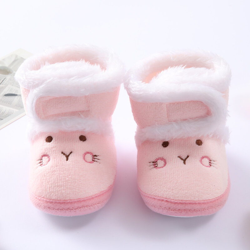 Autumn Winter Warm Newborn Boots 1 Year Baby Girls Boys Shoes Toddler Soft Sole Fur Snow Boots 0-18M Children's Cotton Shoes