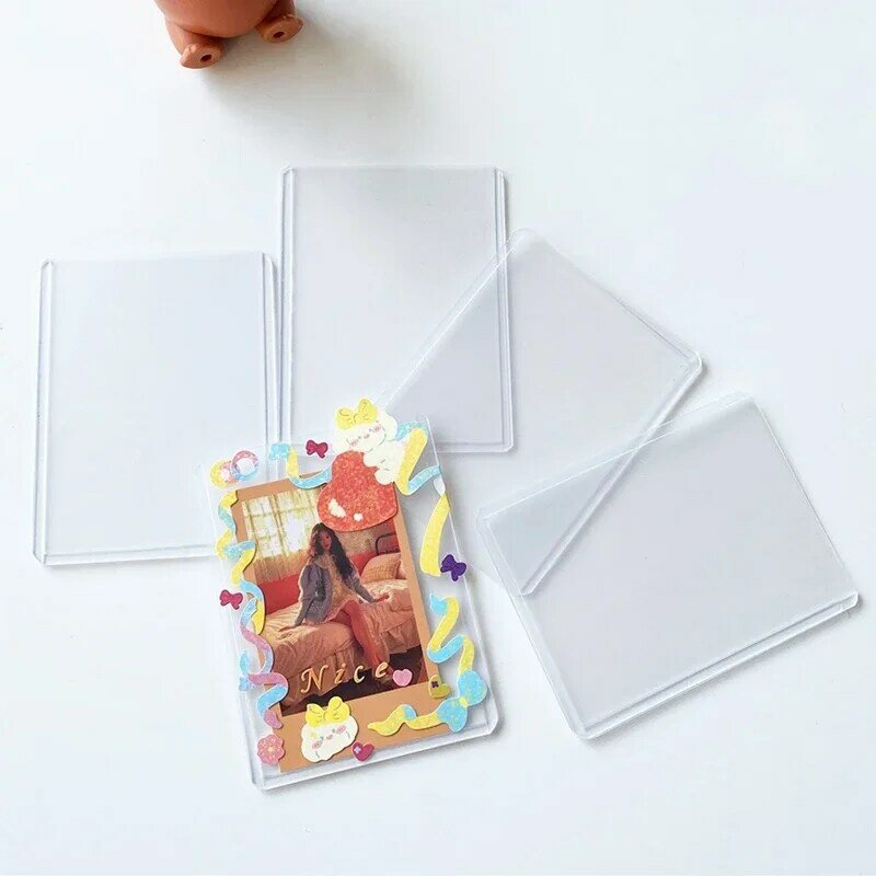 HD Limpar Toploaders para DIY, coreano K-pop Idol Photo Card, Manga Protetora para Sports Card Holder, Capa Case com Filme, 3x4 ", 35PT