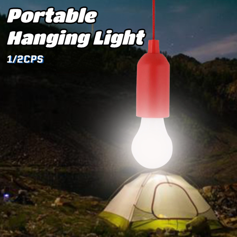 LED Hanging Light Portable Colorful Night Light Tent Camping Bulb Lamp Retro Outdoor Creative Battery Powered for Hiking Fishing