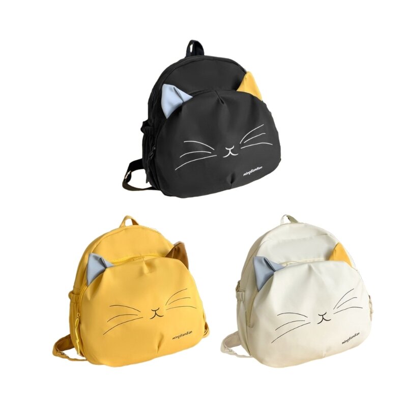 Mochilas universitarias para adolescentes y estudiantes, mochila viaje con diseño gato dibujos animados
