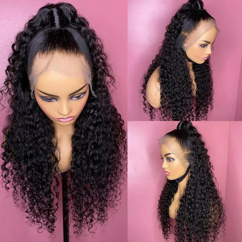 13x6 Hd Loose Deep Wave Lace Frontal Wig 360 Full Glueless Pre Plucked Water Wave Lace Front Wigs For Women Curly Human Hair Wig