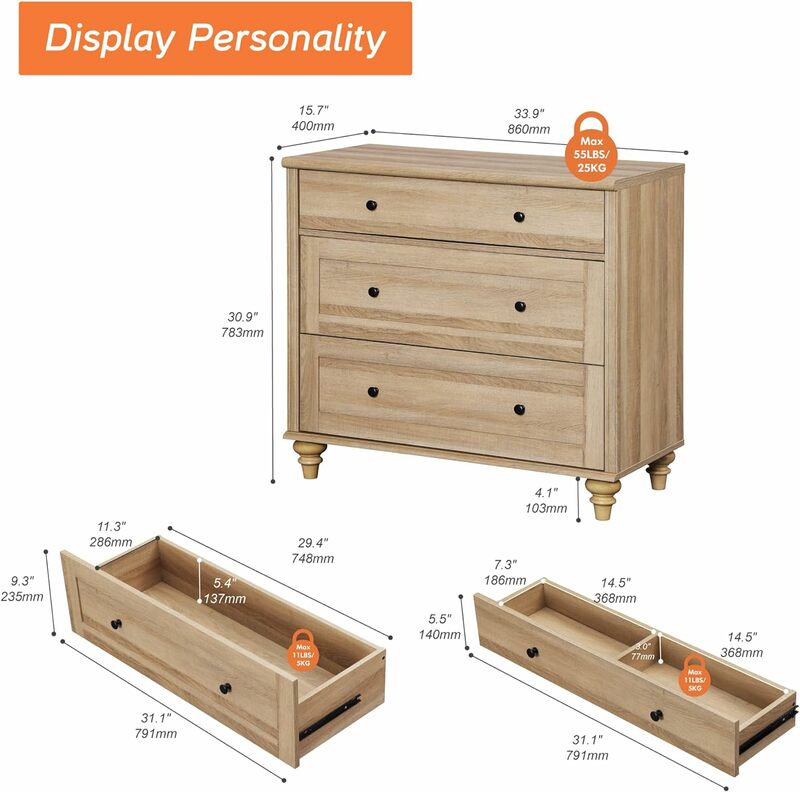 Komoda do sypialni z szufladami dębowe komody dziecięce z szerokim komoda z szufladami organizerem do przechowywania nowoczesnej drewnianej szafy z połowy wieku