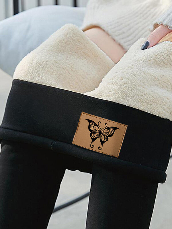 กางเกงเลกกิ้งผ้าแคชเมียร์สำหรับผู้หญิงกางเกงลำลองถักผ้ากำมะหยี่หนาสีดำเทา2023ฤดูหนาว