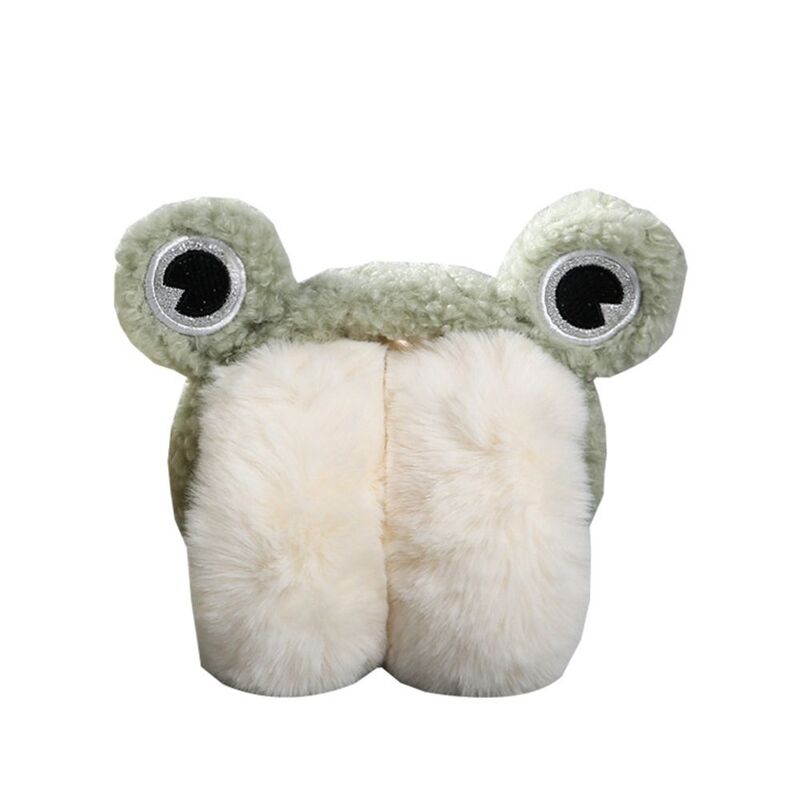 Soft Plush Frog Earmuffs para homens e mulheres, desenhos animados bonitos, quentes, crianças, estudante, presentes, inverno