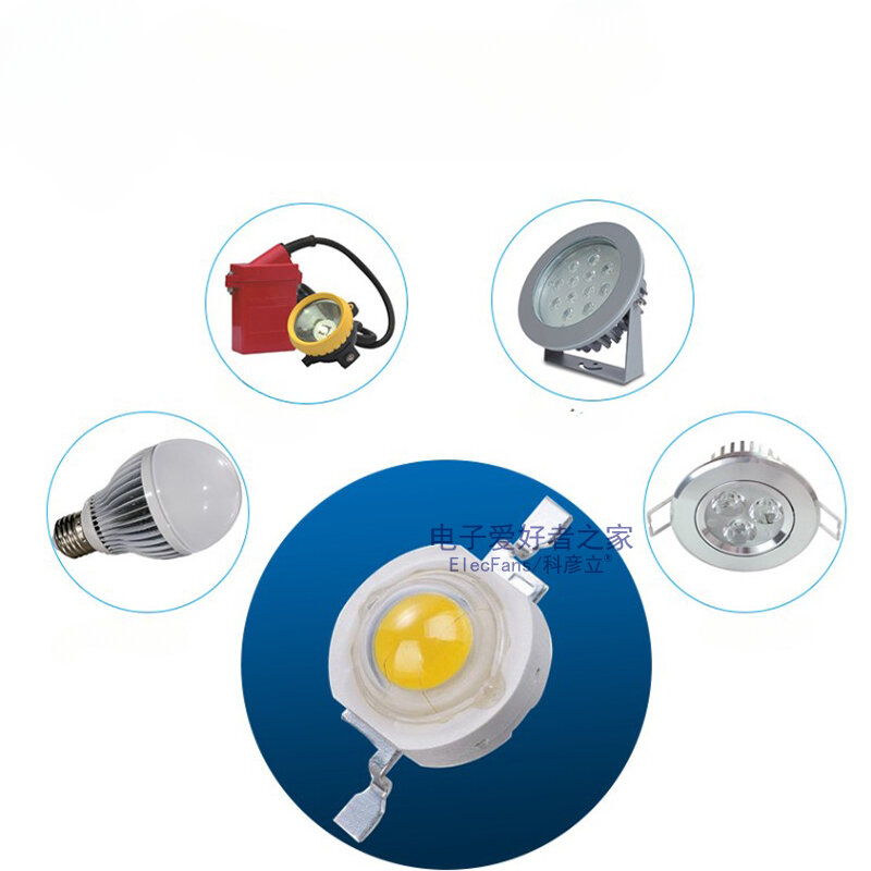 Diodo emisor de luz LED de alta potencia, luz blanca de 1W, 3W, alto brillo, Chip de cuentas, linterna de sustrato de aluminio, fuente de luz