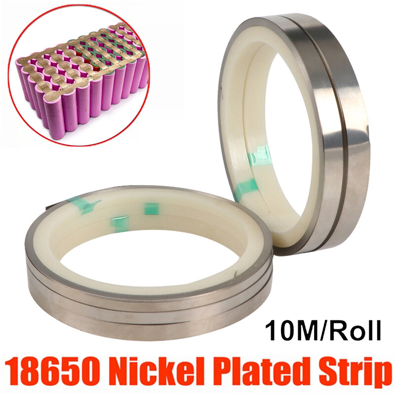 1 Roll Nikkel Strip 10M 0.1Mm 18650 Batterij Vernikkeld Staal Strip Connector Spot Lasser Machine Batterij Lasser